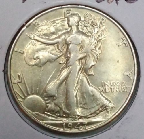 1947 Walking Liberty half dollar in EF