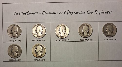 7-Coin 90% Silver Wash Quarter Lot - Approx. gross weight 1.355 ozt. - FREE SHIPPING!