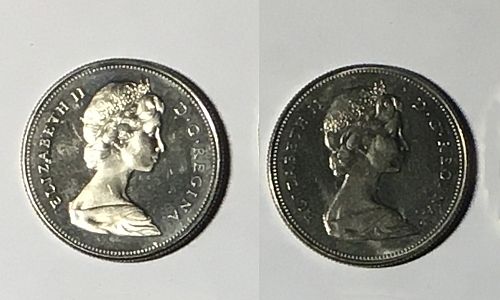 Lot 2 Coin Canada 50 Cents nickel 1968 1969