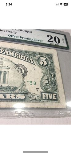 Major Error Serial Number & Reserve Seal On Back Of Note- PMG 1988 $5 Offset Printing