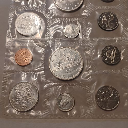 7.77 ozt. ASW 1961-1967 Royal Canadian Mint 80% Silver Proof-like Sets