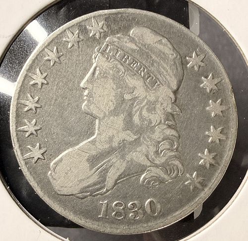 1830 Capped Bust Half Dollar, Nicely Circulated, (17446)