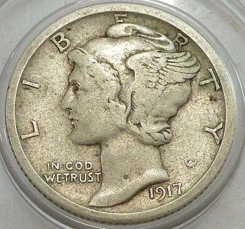 1917-P XF  Mercury Dime EXTRA FINE ( 20-H)