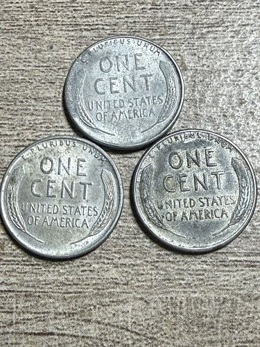 1943 P-D-S Lincoln Steel Pennies
