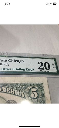 Major Error Serial Number & Reserve Seal On Back Of Note- PMG 1988 $5 Offset Printing