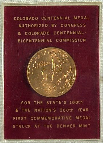 1876-1976 Colorado Commemorative Centennial Bronze Medal