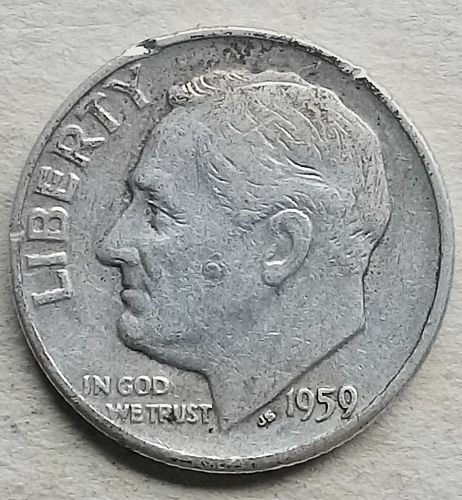 1959 D Roosevelt Dime &bull; .900 Silver &bull; Avg Circulated  *rd593
