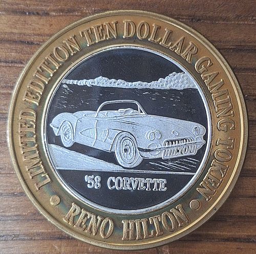Reno Hilton Silver $10 Gaming token