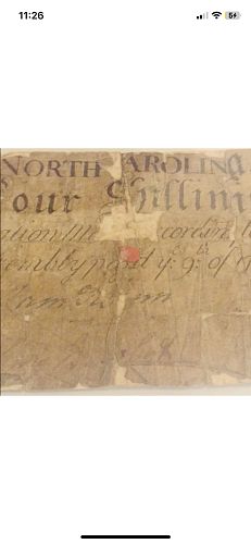Rare 1754 Continental Currency-Only 30 Known Exist Of 4 Shillings North Carolina