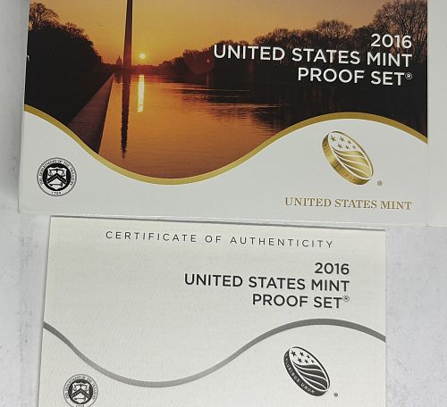 2016-S US Mint Proof Set, 13 Coin Set OGP, COA