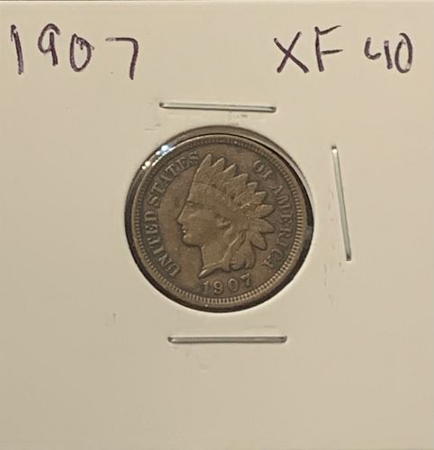 1907 INDIAN HEAD XF40 COND BIN 6.00
