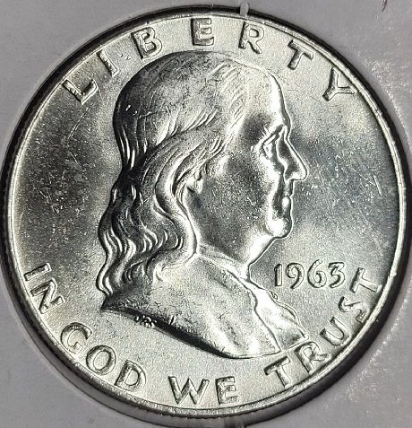 1963-D Franklin Silver Half Dollar GEM FBL #01232