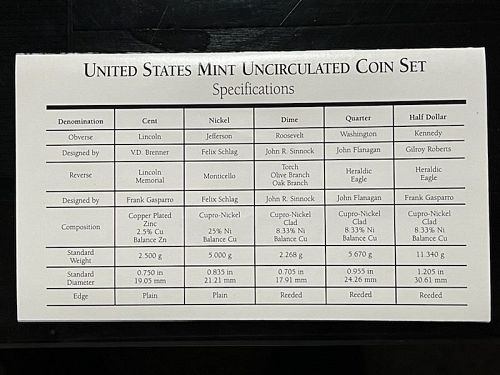 1997 P&D Uncirculated Mint Set - 10 Coins In Original Packaging