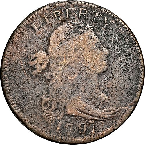 1797 Draped Bust Large Cent Plain Edge 1795 Reverse Coin Value