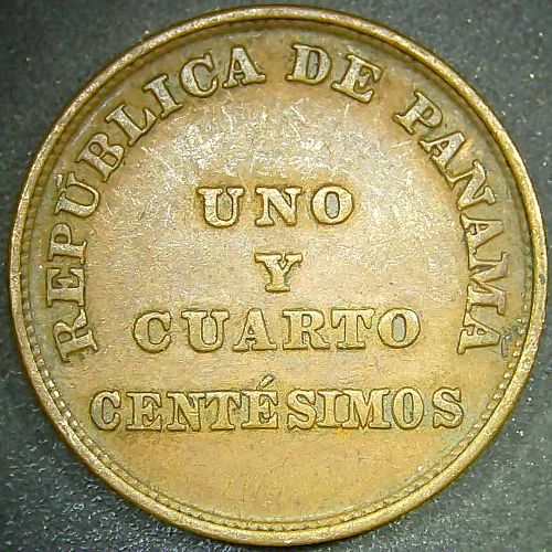 1940 Panama 1 1/4 Centesimos Coin KM# 15 Uno Y Cuarto Centesimos Choice XF/AU