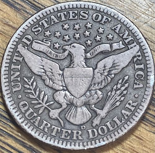 1908D barber quarter dollar in FINE condition good looking coin