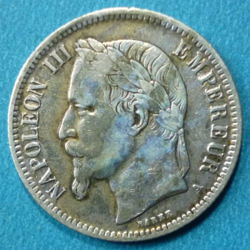 France French Francaise 1 Franc 1866 A KM# 806.1 Silver 0.1342 oz