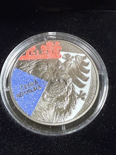 2024 Niue Czech Lion Black Platinum with Diamond Dust 1 oz Silver Coin