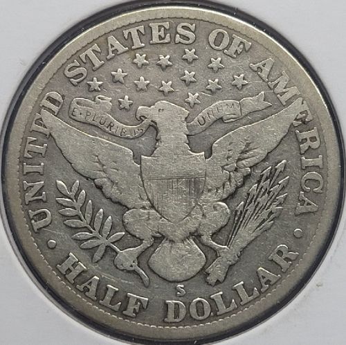 1914-S Barber Silver Half Dollar VG #01118