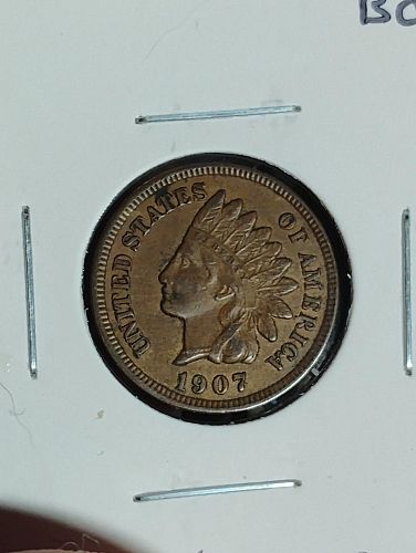 1907 INDIAN CENT AU-55 BROWN