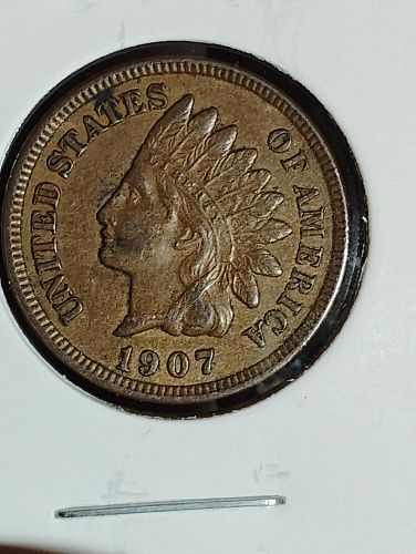 1907 INDIAN CENT AU-55 BROWN