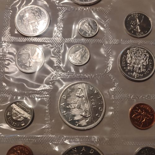 7.77 ozt. ASW 1961-1967 Royal Canadian Mint 80% Silver Proof-like Sets