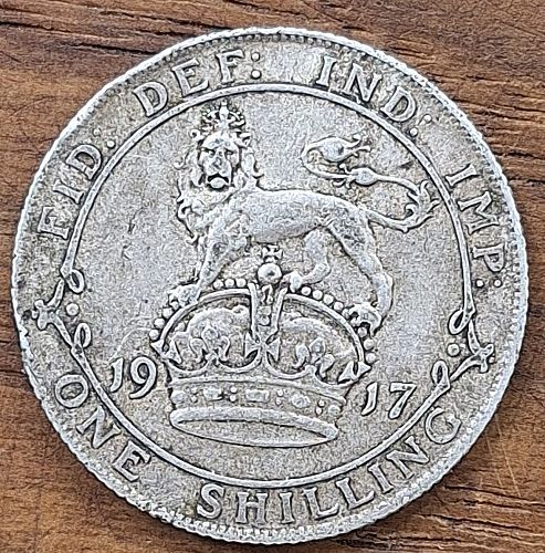 1917 British Silver Shilling Type I
