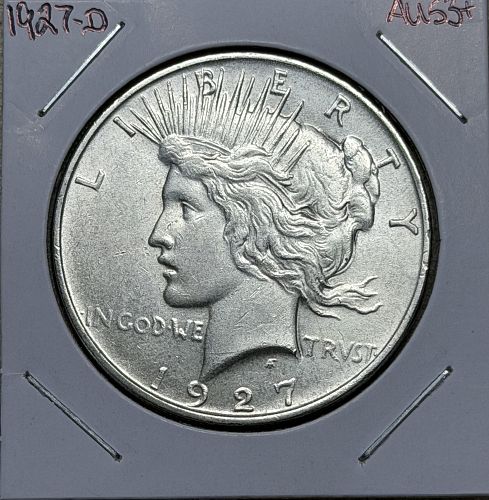 1927-D Peace 90% Silver Dollar