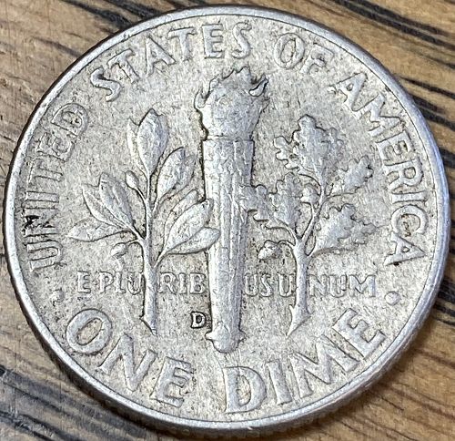 1958D Roosevelt dime in EXTREMELY FINE condition