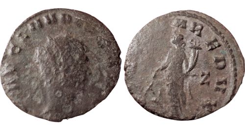 Roman: CLAUDIUS II GOTHICUS 268- 270 AD, AE 20mm 2.6gm silvered antoninianus. Cyzicus