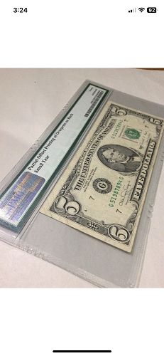 Major Error Serial Number & Reserve Seal On Back Of Note- PMG 1988 $5 Offset Printing