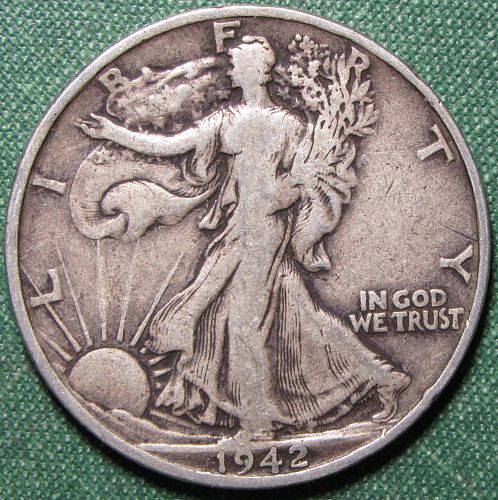 1942 S Walking Liberty Half Dollar