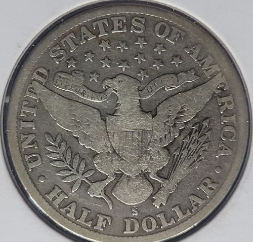 1914-S Barber Silver Half Dollar VG #01118