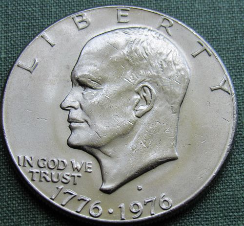 1976 D Eisenenhower Dollar Type 1 - Low Relief - Bold Lettering