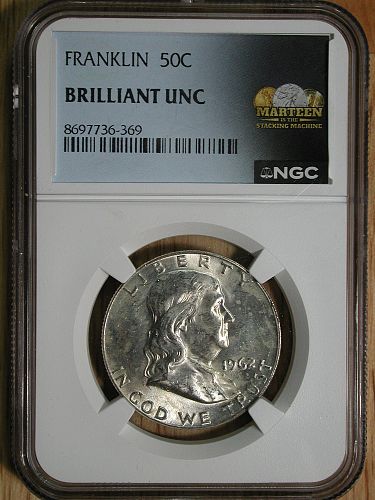 1962d Franklin Half Dollar NGC graded Brilliant UNC NICE !