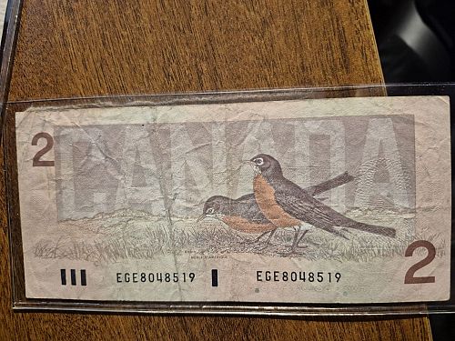 1986 Canada Two Dollar Currency