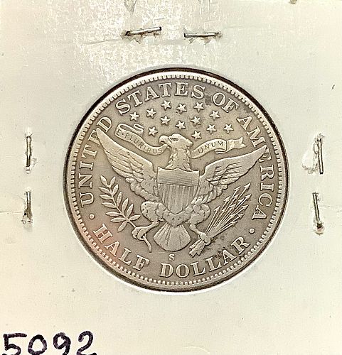 1905-S Barber Half Dollar Semi Key - VF+/XF Detail Obv Right Field Scratches