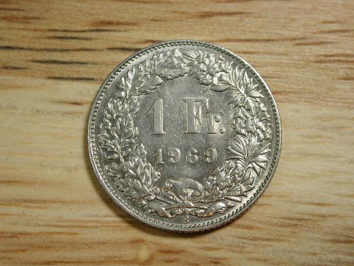 1969 Swiss 1 Franc NICE !
