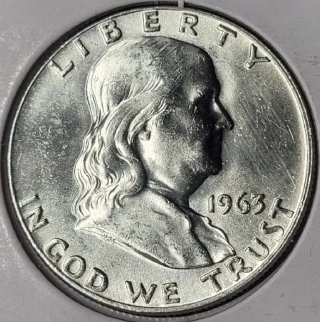 1963-D Franklin Silver Half Dollar GEM FBL #01232
