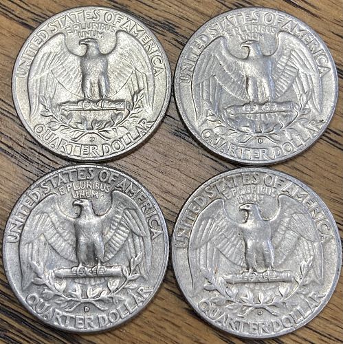 SILVER SEEKERS 4 1964D Washington quarters