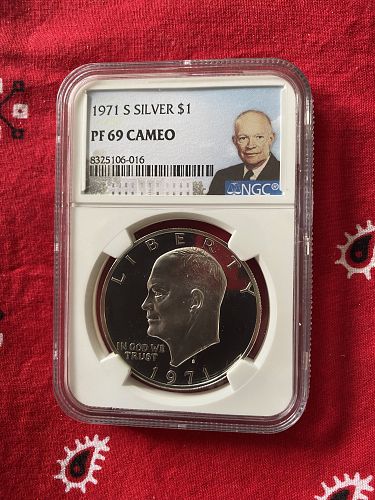 1971-S- Silver Clad Cameo PF 69 Eisenhower Dollar