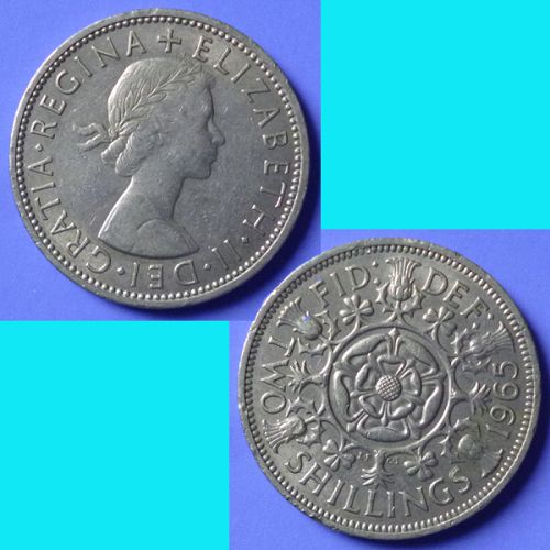 UK Great Britain 2 Shillings Florin dated 1966 KM# 906