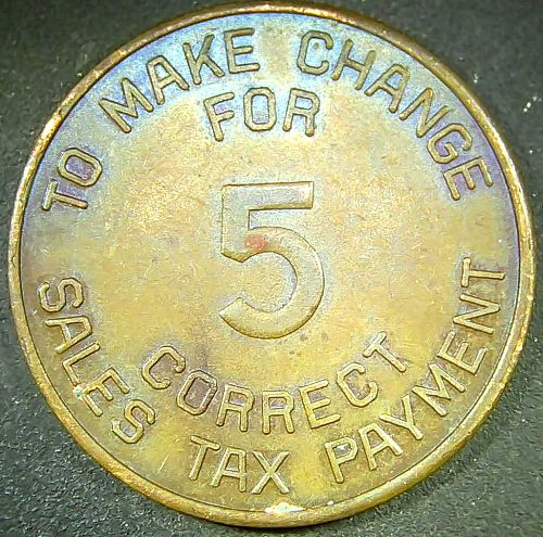1930s Arizona State Tax Commission 5-mill To Make Change Token 23mm