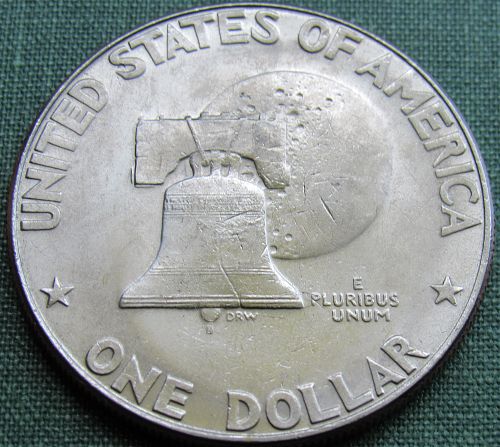 1976 D Eisenenhower Dollar Type 1 - Low Relief - Bold Lettering