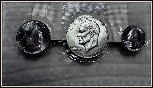 1776-1976 Bicentennial 3 Piece 40% Silver Uncirculated Set OGP BU