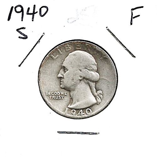 1940 "S" Washington Quarter***F***