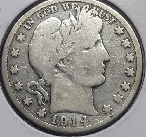 1914-S Barber Silver Half Dollar VG #01118