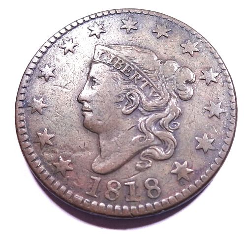 1818 Coronet Head Large Cent - Beautiful