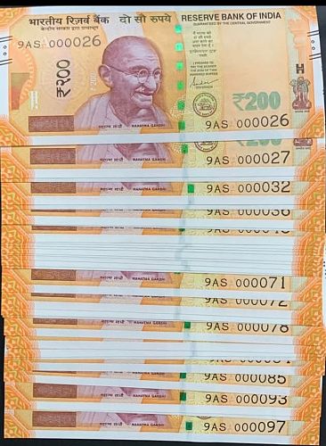 9AS  LOWER  NUMBER   INDIA  .UNC.. 30  Notes