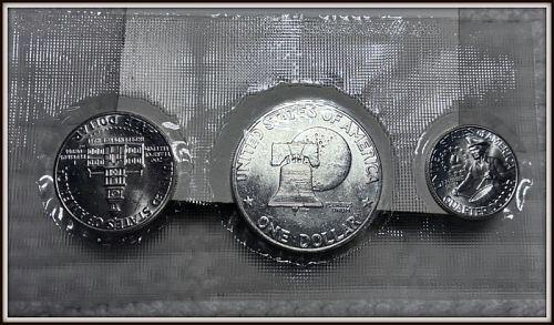 1776-1976 Bicentennial 3 Piece 40% Silver Uncirculated Set OGP BU